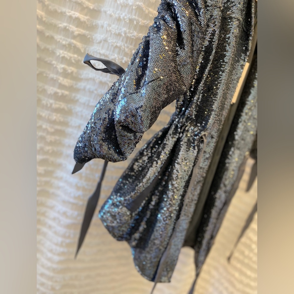 Cinq a Sept Sequin Mathi Gunmetal Blazer - Picture 14 of 17
